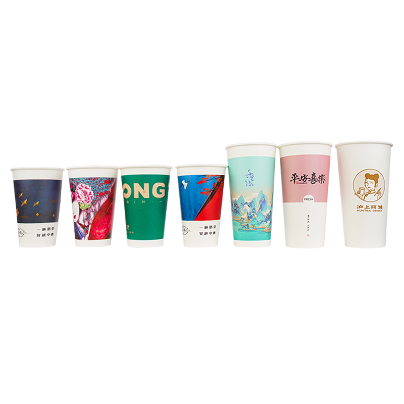 8/12 oz en plastique revêtement gratuit en papier chaud et boisson en papier